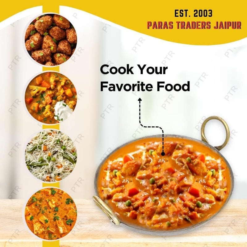 PTR Heavy Base Iron Matthar/Hammered Black Kadhai | Kadai with Handle for Kitchen | Deep Frying Kadai (1.5 Litre) - Image 2