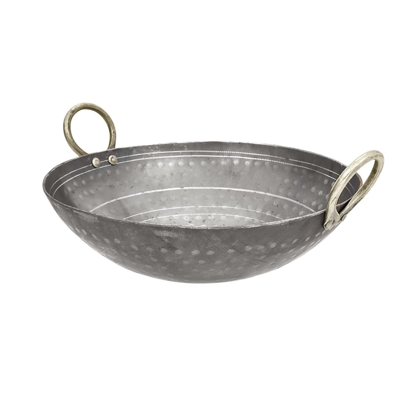 PTR Heavy Base Iron Matthar/Hammered Black Kadhai | Kadai with Handle for Kitchen | Deep Frying Kadai (1.5 Litre)