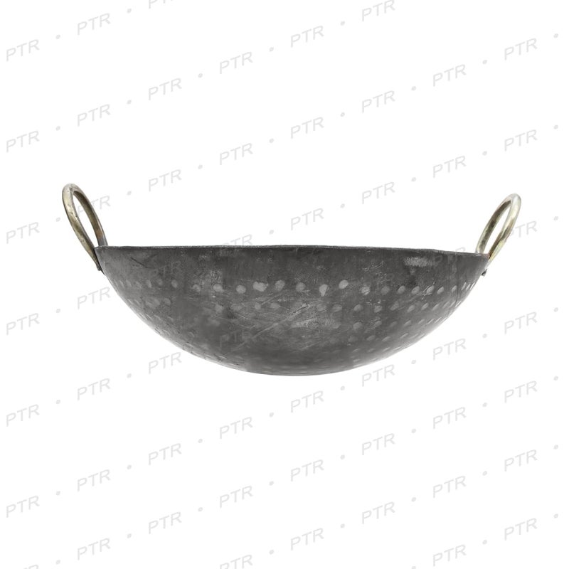 PTR Heavy Base Iron Matthar/Hammered Black Kadhai | Kadai with Handle for Kitchen | Deep Frying Kadai (1.5 Litre) - Image 5