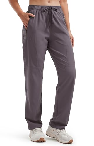 Libin Womens Hiking Pants Lightweight Quick Dry Cargo Pants Casual Safari Work Travel Outdoor Clothes Regular 29 Plum Truffle L - Image 1
