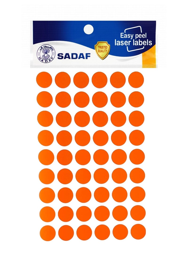 Sadaf 540-Piece Round Labels 18mm Diameter Orange  - Image 1