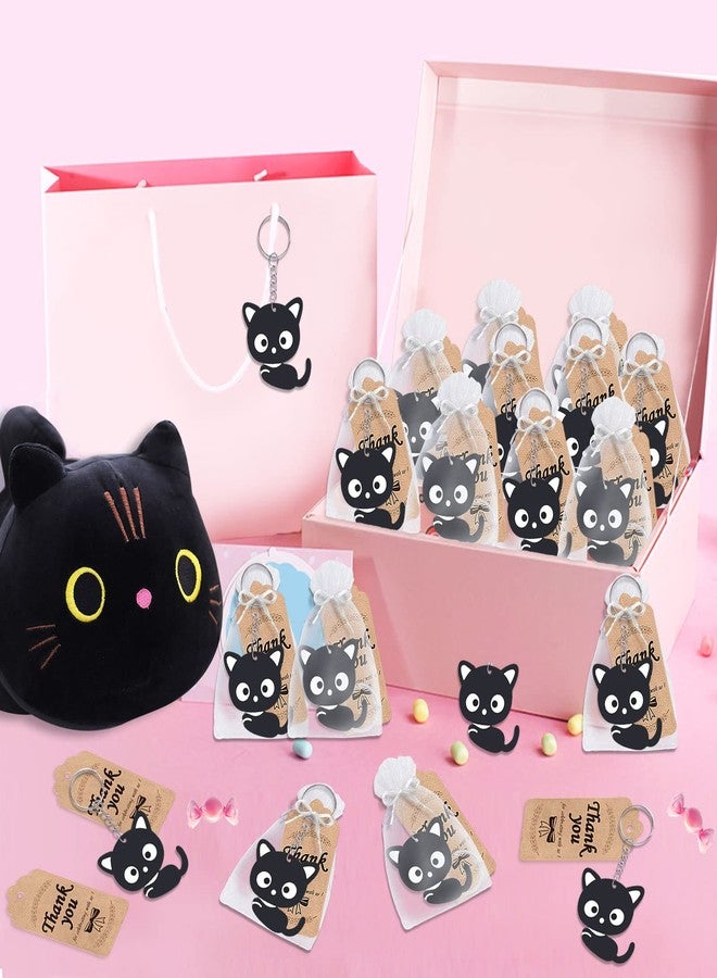 CiciBear 60 Pack Black Cat Themed Party Decorations for Guests, 20 Keychains, 20 Tags and 20 Bags for Cat Meow Birthday, Let's Pawty, Kitty Pet Party, Animal Lover, Halloween Decorations - Image 5