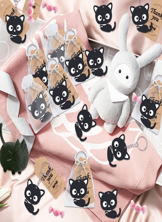 CiciBear 60 Pack Black Cat Themed Party Decorations for Guests, 20 Keychains, 20 Tags and 20 Bags for Cat Meow Birthday, Let's Pawty, Kitty Pet Party, Animal Lover, Halloween Decorations - Image 4