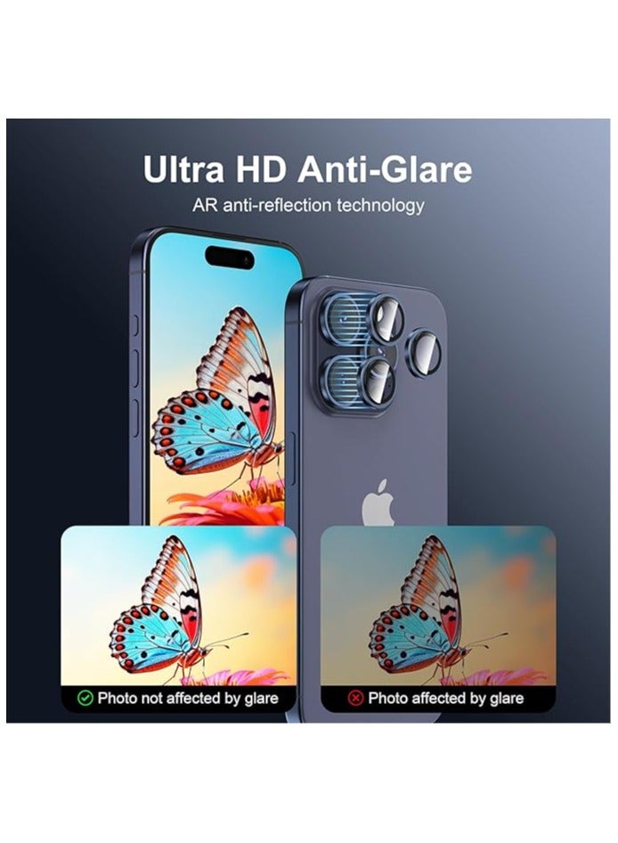 Phone Planet Camera Lens Protector for iPhone 15 Pro Max 9H Tempered Anti-Scratch High Definition Glass Camera Cover Screen Protector Metal Black - Image 3