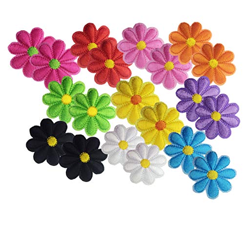 Geek-M 20 Pcs Iron On Patches Flower Applique Patch Mixed Color Decorative Patches for Clothes,Hat, Jeans, DIY Accessories - Image 2