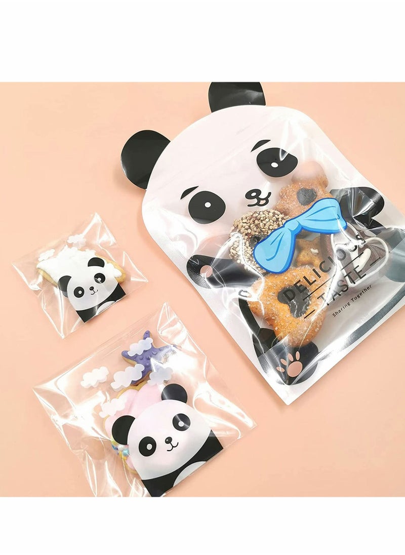 Excefore 308pieces Clear Plastic Cookie Bags Cute Panda Self Adhesive Candy Bags For Bakery Candle Soap Cookie Candies Dessert Holiday New Year Party Favors For Biscuit Chocolate  - Image 3