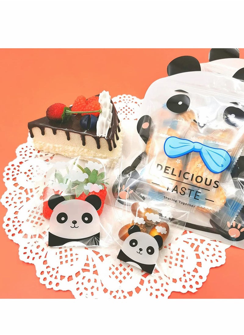 Excefore 308pieces Clear Plastic Cookie Bags Cute Panda Self Adhesive Candy Bags For Bakery Candle Soap Cookie Candies Dessert Holiday New Year Party Favors For Biscuit Chocolate  - Image 5