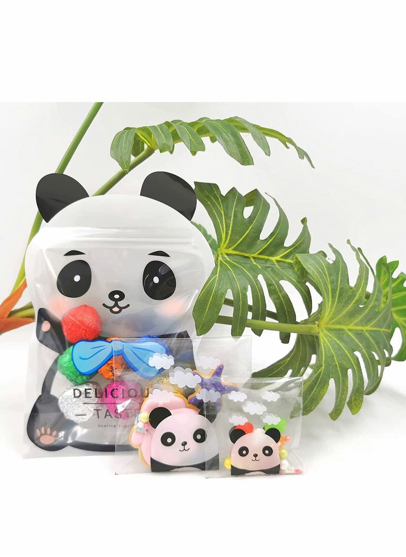 Excefore 308pieces Clear Plastic Cookie Bags Cute Panda Self Adhesive Candy Bags For Bakery Candle Soap Cookie Candies Dessert Holiday New Year Party Favors For Biscuit Chocolate  - Image 4