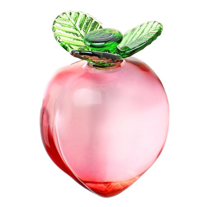 GLASS FRUITS DECOR CRYSTAL FRUIT PEACH FIGURINES COLLECTIBLES FOR OFFICE TABLETOP CENTERPIECE ART GLASS PAPERWEIGHTS FOR HOME KITCHEN