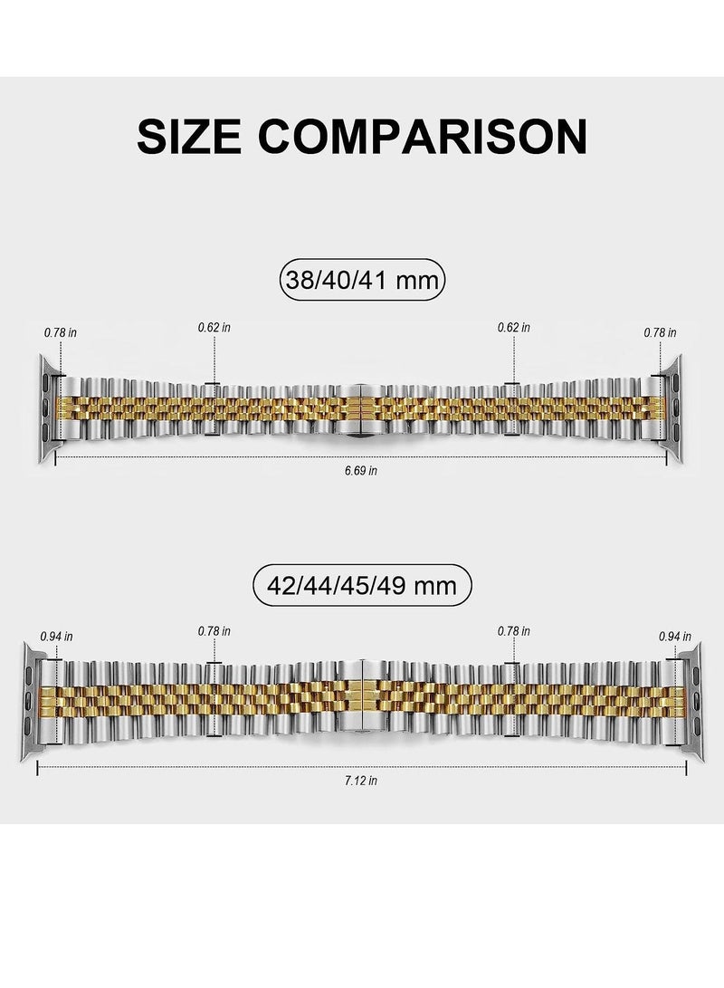 Compatible with Apple Watch Band Series 5 44mm 42mm, Stainless Steel iWatch Band with Butterfly Folding Clasp for iWatch Band Series 5/4/3/2/1 - Image 3