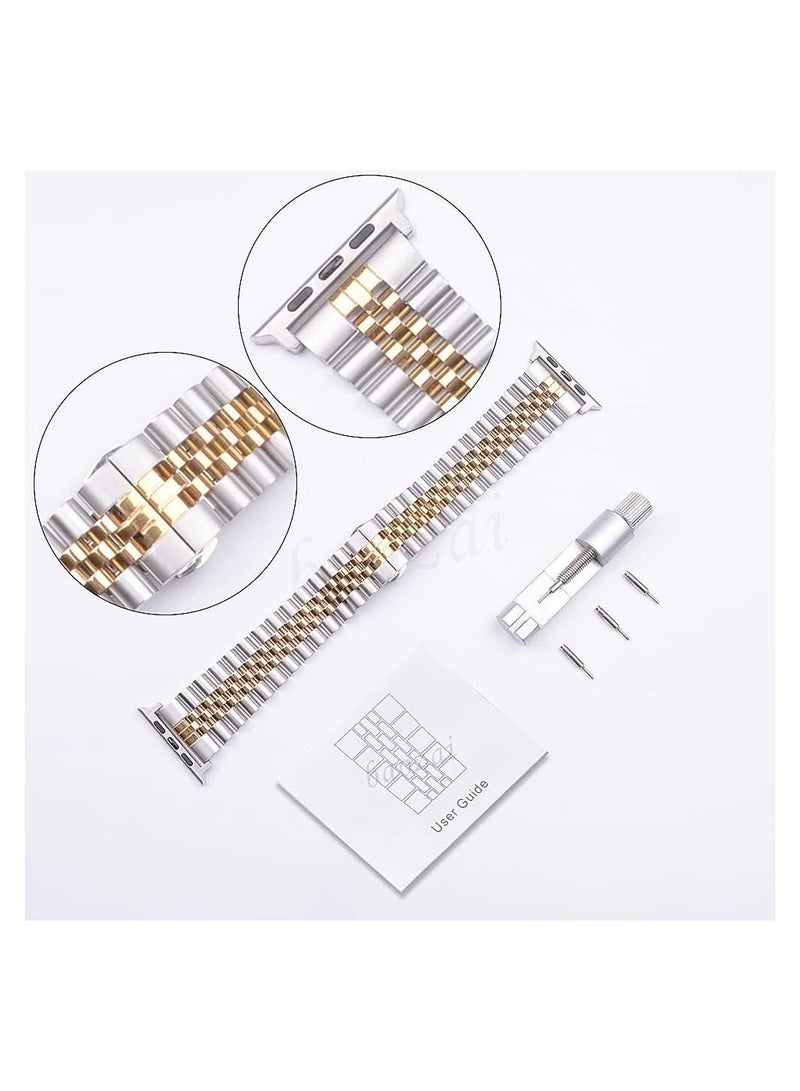 Compatible with Apple Watch Band Series 5 44mm 42mm, Stainless Steel iWatch Band with Butterfly Folding Clasp for iWatch Band Series 5/4/3/2/1 - Image 4