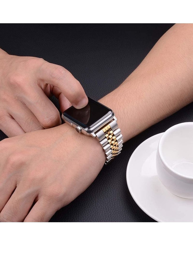 Compatible with Apple Watch Band Series 5 44mm 42mm, Stainless Steel iWatch Band with Butterfly Folding Clasp for iWatch Band Series 5/4/3/2/1 - Image 5
