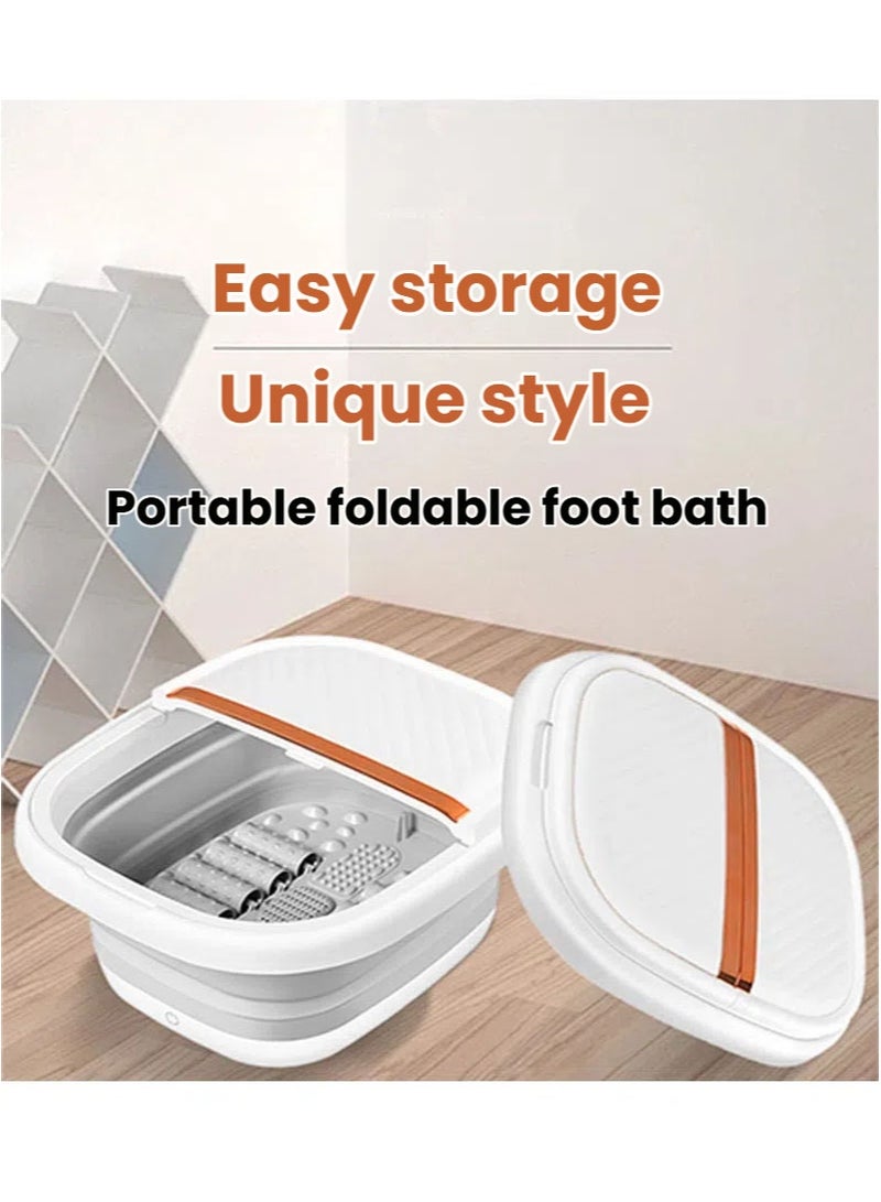 Aikanbo Foldable Foot Bath Massager with Remote Control，Surfing，Red Light，Carrying Handle，Medicine Box，Heating，Temperature Control，Foot Bath Spa，Relieve Foot Pain，Foot Bath with Massage Roller （White） - Image 3