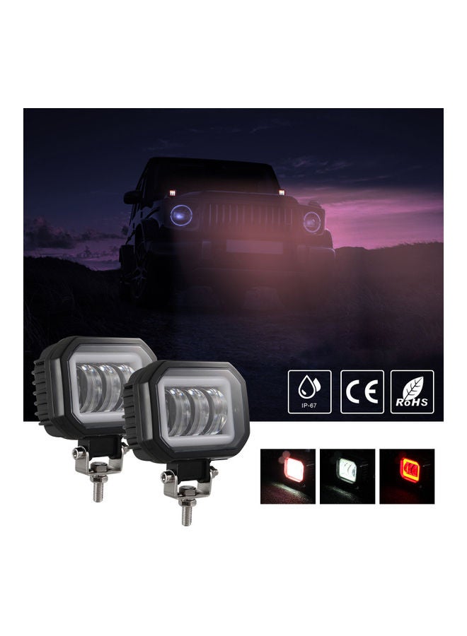 Loquat 2-Piece Waterproof Square LED Angel Eye Fog Light - Image 1