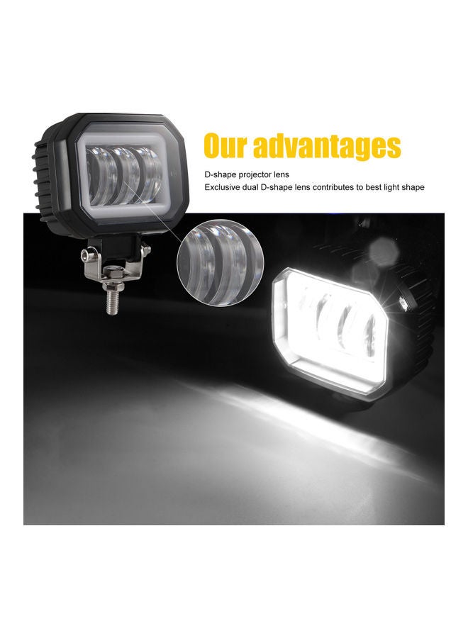 Loquat 2-Piece Waterproof Square LED Angel Eye Fog Light - Image 5