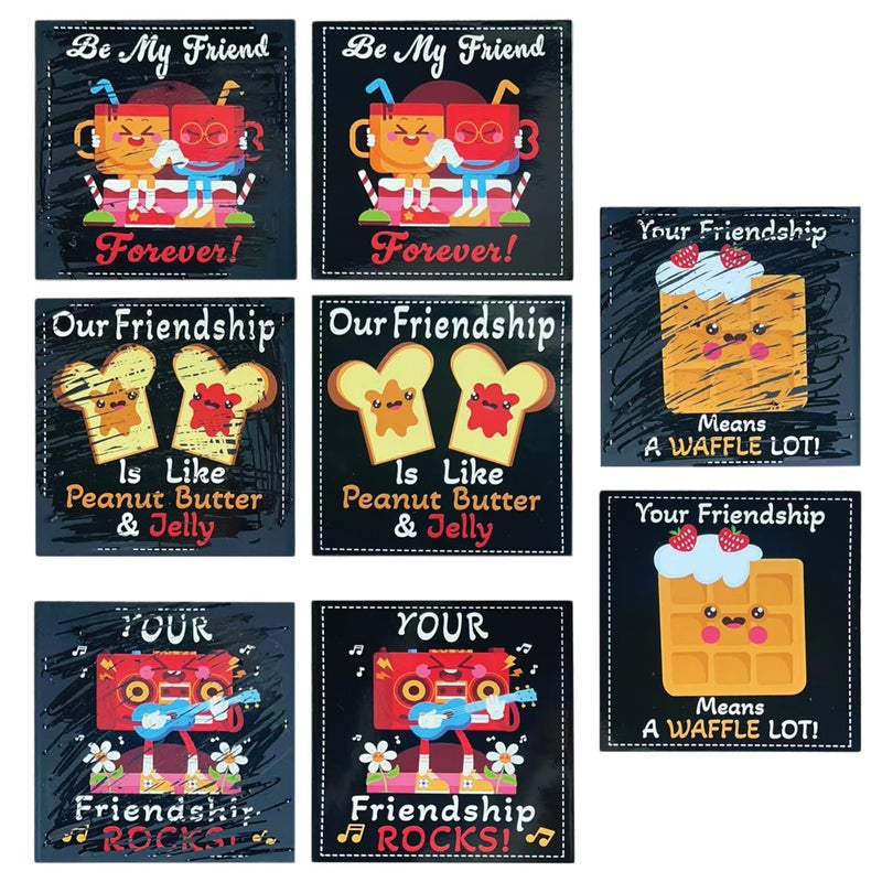 BASHOUT Valentines Scratch Off Cards | 36 Cards, 4 Designs Valentines Set | 5â€ x 5â€ Pre Designed Friendship Exchange Cards | Classroom Party Valentines Gifts | Envelopes, Strings, Sticks Included - Image 1