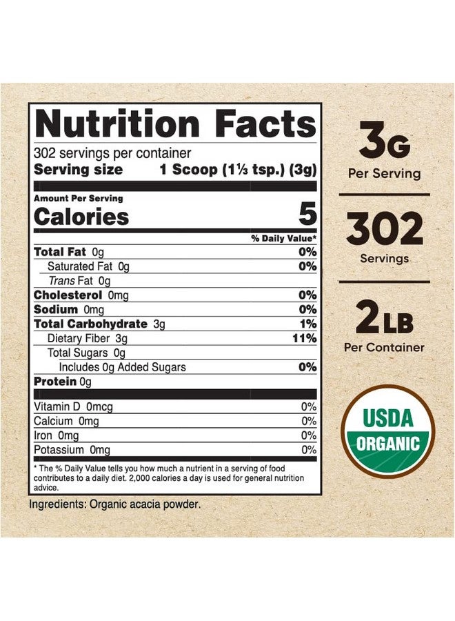 Nutricost Organic Acacia Fiber Powder (2 Lb) Usda Certified Organic Nongmo Gluten Free - Image 3