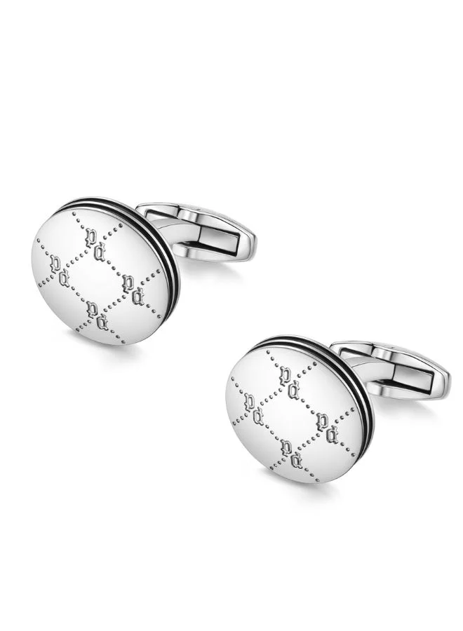 POLICE Iconic Monogram Cufflinks For Men Silver