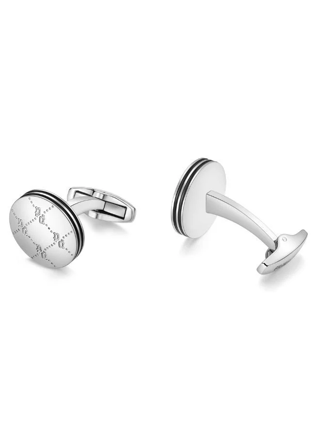 POLICE Iconic Monogram Cufflinks For Men Silver