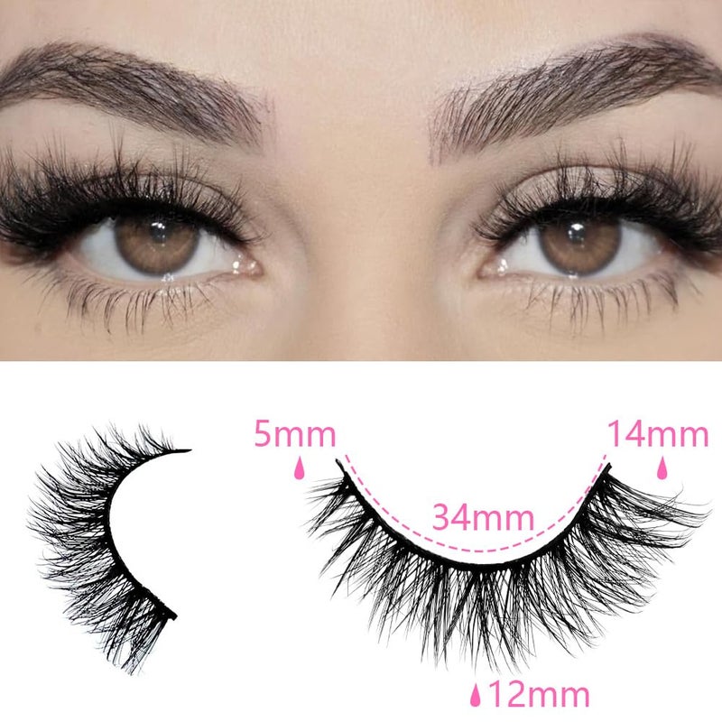 Azenlo False Eyelashes 48 Pairs Faux Mink Lashes 14mm Wispy Lashes 3D Fluffy Cat Eye Lashes Pack Bulk Wholesale Strip Lashes(style 48-045) - Image 2
