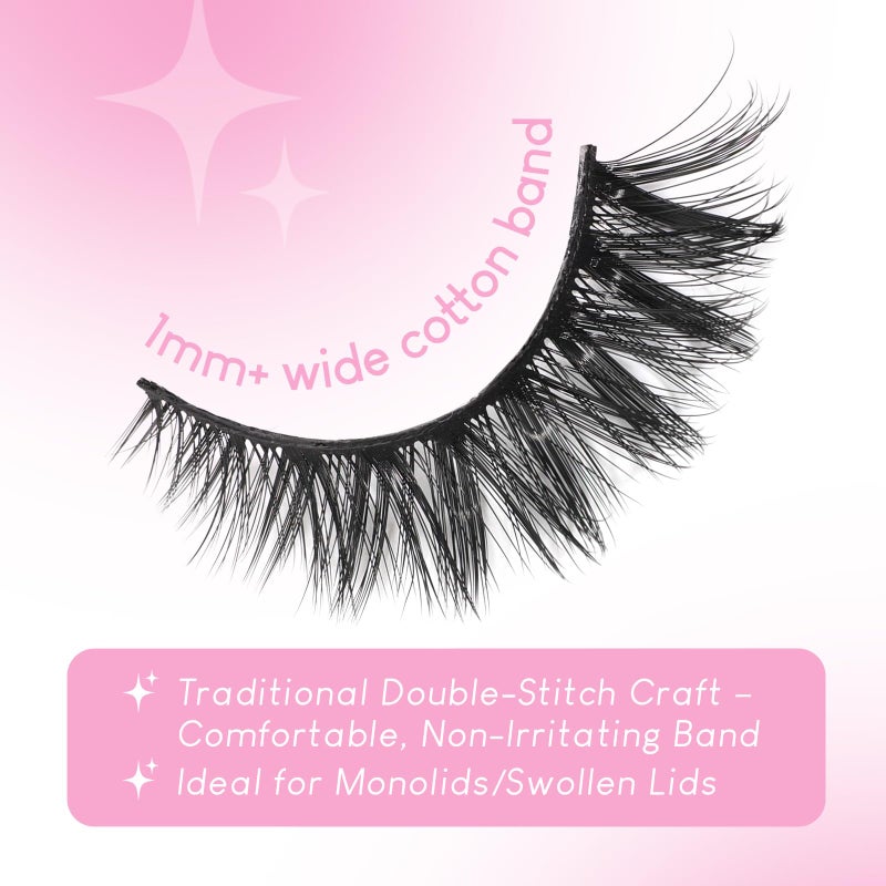 Azenlo False Eyelashes 48 Pairs Faux Mink Lashes 14mm Wispy Lashes 3D Fluffy Cat Eye Lashes Pack Bulk Wholesale Strip Lashes(style 48-045) - Image 3