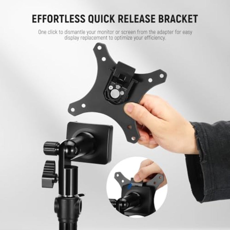Monitor Mount Adapter with Quick Release VESA Mount 270° Adjustable Metal 5 8" C Stand Light Stand Adapter for Impact Screen Outdoor TV up to 17-32" Max Load 17.5lb 8kg MA010 - Image 3