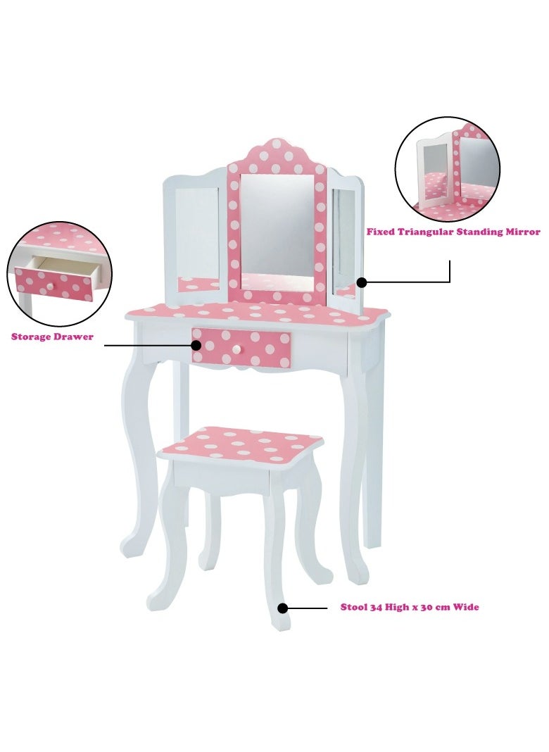 Cool Baby COOLBABY Role Play Toys Children's Dresser Table And Chair Dresser Set With Drawers Children's Playroom/Bedroom Furniture  - Image 5