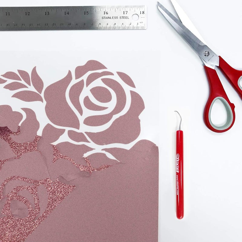 Siser Glitter HTV 20 x 12 Sheet  Iron on Heat Transfer Vinyl Rose Gold - Image 3