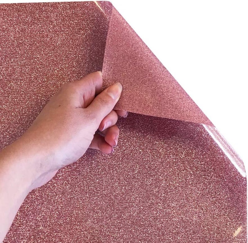 Siser Glitter HTV 20 x 12 Sheet  Iron on Heat Transfer Vinyl Rose Gold - Image 2