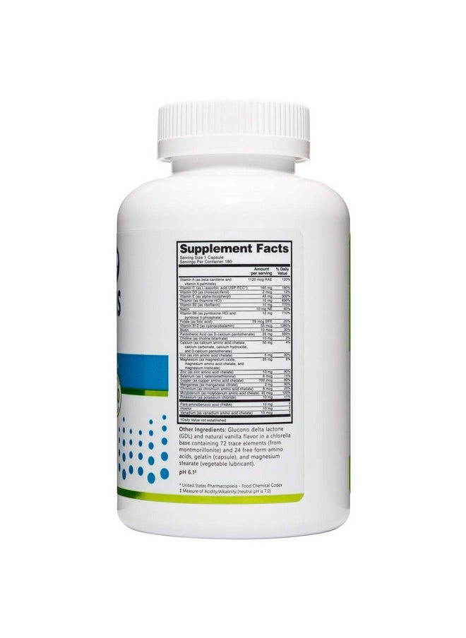 Nutribiotic - Multi Vitamins & Minerals 180 Ct Capsules (Formerly Hypoallergenic Multiple) ; 72 Pure Trace Elements In A Base Of Chlorella ; Pharmaceuticalgrade & Highly Absorbable ; Gluten Free - Image 1