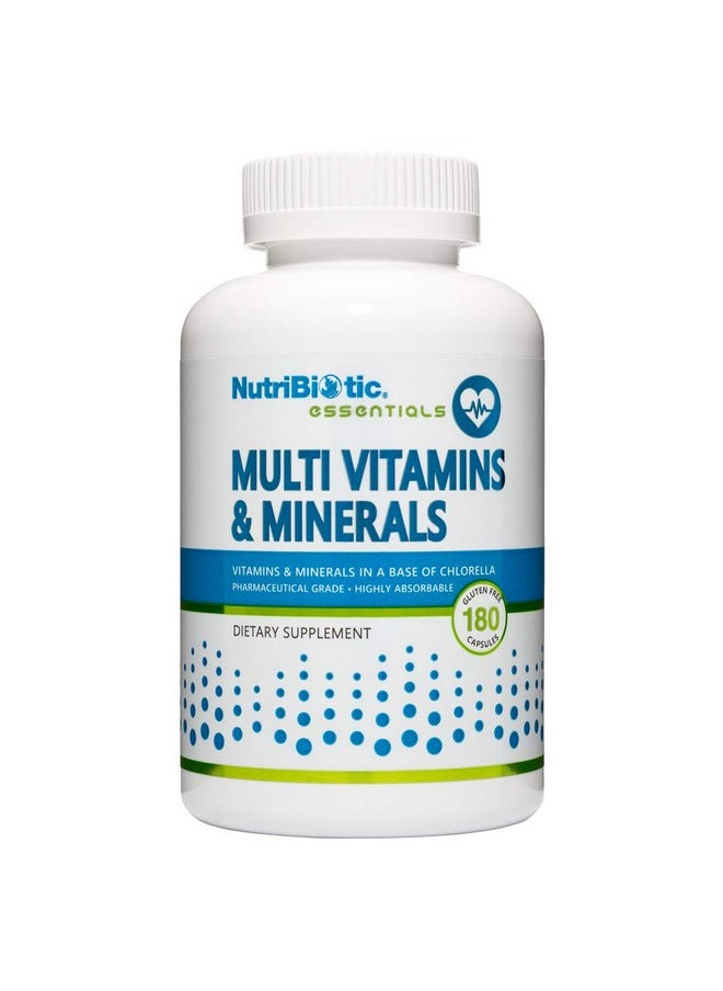 Nutribiotic - Multi Vitamins & Minerals 180 Ct Capsules (Formerly Hypoallergenic Multiple) ; 72 Pure Trace Elements In A Base Of Chlorella ; Pharmaceuticalgrade & Highly Absorbable ; Gluten Free - Image 1