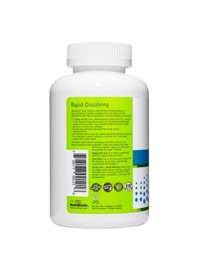 Nutribiotic - Multi Vitamins & Minerals 180 Ct Capsules (Formerly Hypoallergenic Multiple) ; 72 Pure Trace Elements In A Base Of Chlorella ; Pharmaceuticalgrade & Highly Absorbable ; Gluten Free - Image 1