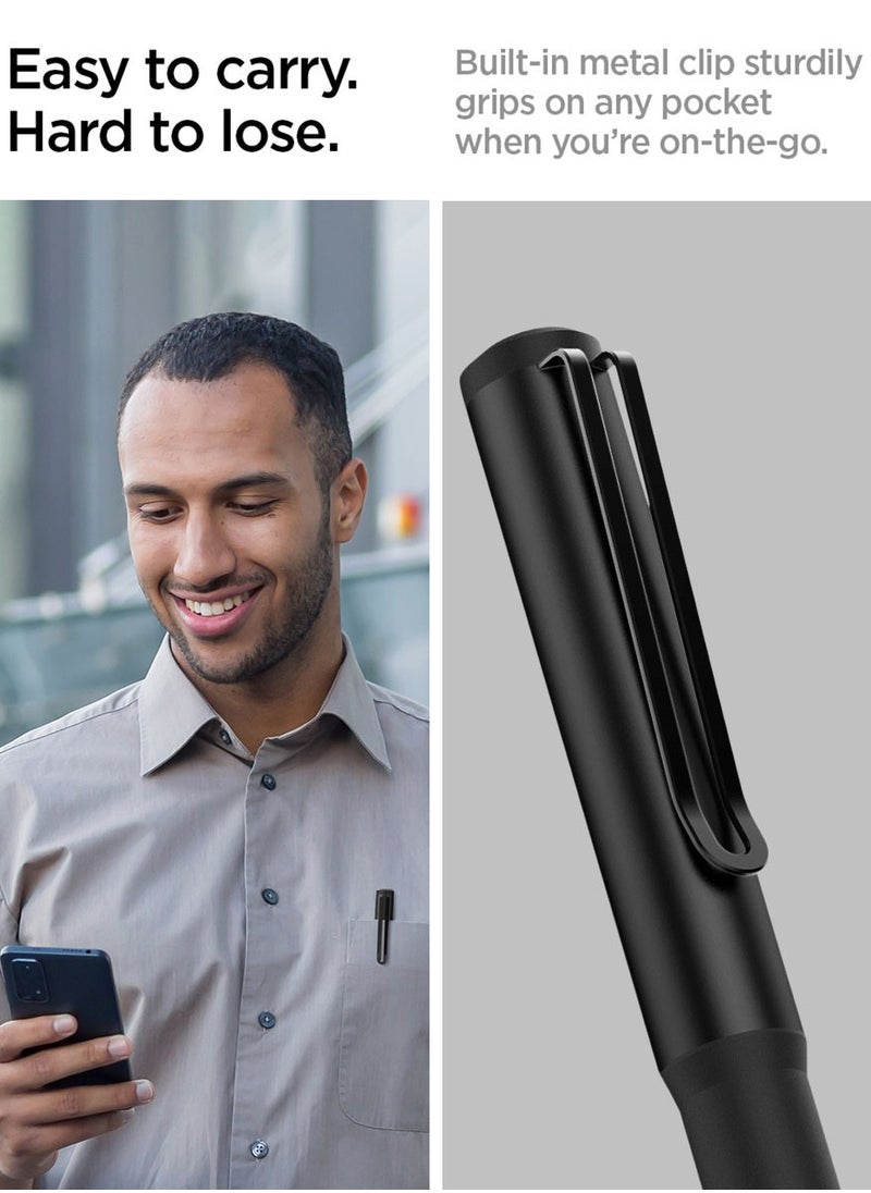 Spigen DA201 Apple Pencil Pro & Apple Pencil 2nd Generation Protective Case Cover Sleeve with Clip Premium Classic Design Compatible with Magnetic Charging & Double Tap - Black  - Image 4