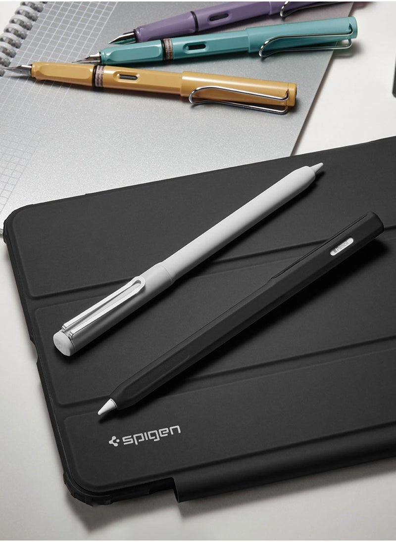 Spigen - DA201 Apple Pencil Pro & Apple Pencil 2nd Generation Protective Case Cover Sleeve with Clip Premium Classic Design Compatible with Magnetic Charging & Double Tap - Black - Image 1