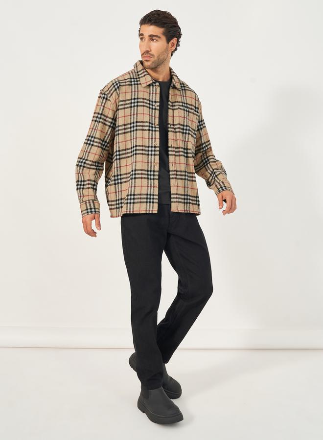 Styli Styli Checked Button-Down Regular Flannel Shirt  - Image 2
