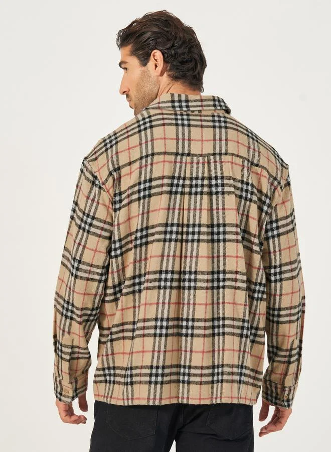 Styli Styli Checked Button-Down Regular Flannel Shirt