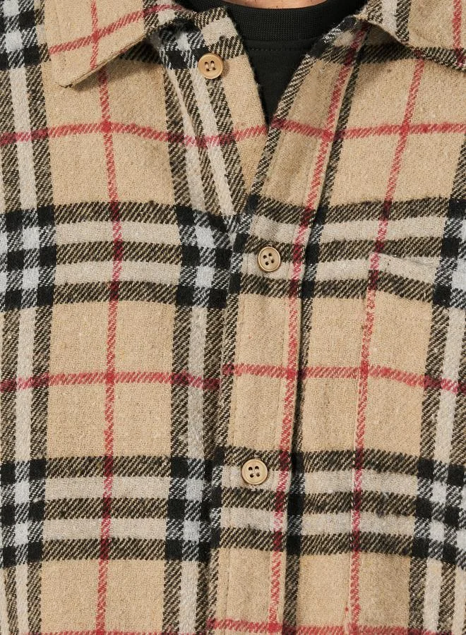 Styli Styli Checked Button-Down Regular Flannel Shirt