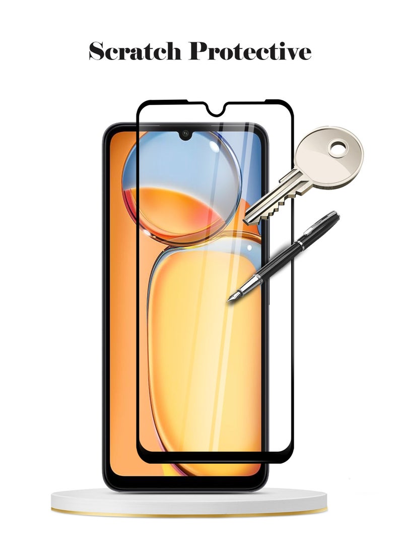 Techie واقي شاشة كامل من الزجاج المقوى عالي الجودة بدرجة صلابة 10H لهاتف Xiaomi Redmi 13C - مضاد للخدش ومضاد لبصمات الأصابع ومضاد للفقاعات - Image 2