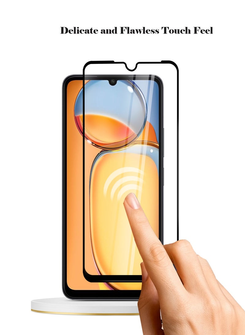 Techie واقي شاشة كامل من الزجاج المقوى عالي الجودة بدرجة صلابة 10H لهاتف Xiaomi Redmi 13C - مضاد للخدش ومضاد لبصمات الأصابع ومضاد للفقاعات - Image 3