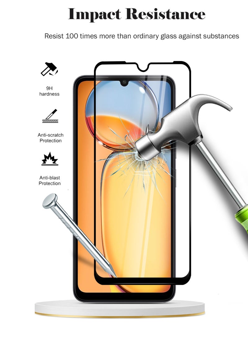 Techie واقي شاشة كامل من الزجاج المقوى عالي الجودة بدرجة صلابة 10H لهاتف Xiaomi Redmi 13C - مضاد للخدش ومضاد لبصمات الأصابع ومضاد للفقاعات - Image 4