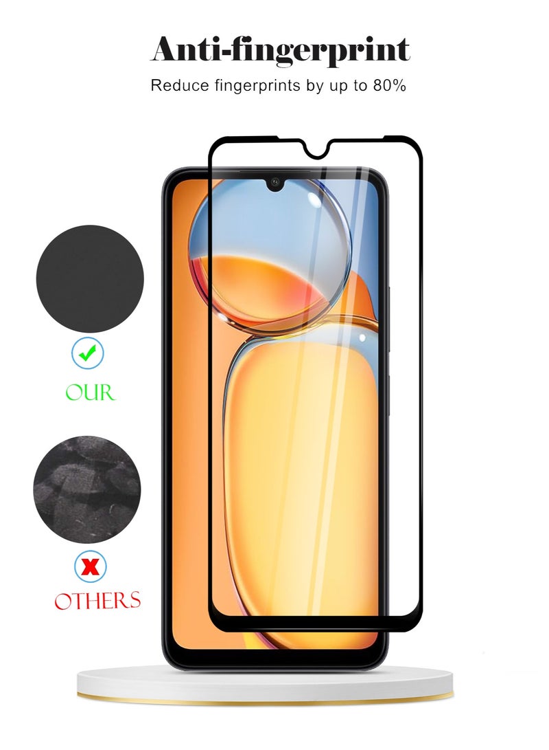 Techie واقي شاشة كامل من الزجاج المقوى عالي الجودة بدرجة صلابة 10H لهاتف Xiaomi Redmi 13C - مضاد للخدش ومضاد لبصمات الأصابع ومضاد للفقاعات - Image 5