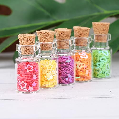 MaxMau 100pcs 1ml Small Mini Glass Bottles Jars with Cork Stoppers Tiny Vials for DIY Art Crafts Wedding Favors - Image 5