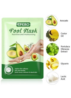 efero 4 Pieces Foot Peeling and Exfoliating Mask, Dead Skin Removing Sock - Rose, Avocado, Orange, Peach  - Image 3