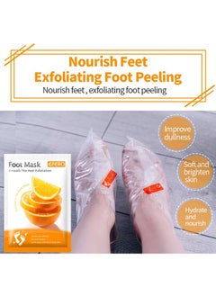 efero 4 Pieces Foot Peeling and Exfoliating Mask, Dead Skin Removing Sock - Rose, Avocado, Orange, Peach  - Image 5
