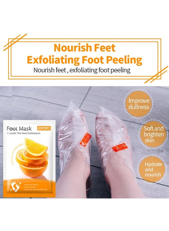 efero 4 Pieces Foot Peeling and Exfoliating Mask, Dead Skin Removing Sock - Rose, Avocado, Orange, Peach - Image 5