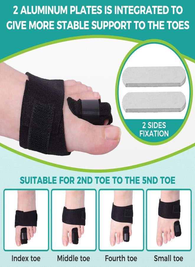 lefeke Toe Splint for Broken Toe Support, Toes Brace for Men and Women, Fracture Toes Protector for Second Toe to Pinky(Black) - Image 3
