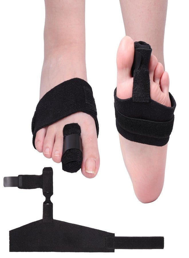 lefeke Toe Splint for Broken Toe Support, Toes Brace for Men and Women, Fracture Toes Protector for Second Toe to Pinky(Black) - Image 1