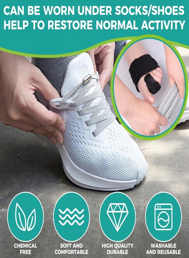 lefeke Toe Splint for Broken Toe Support, Toes Brace for Men and Women, Fracture Toes Protector for Second Toe to Pinky(Black) - Image 5