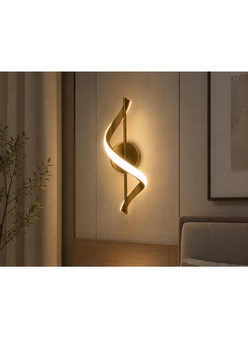 NAGAFA SHOP Modern Gold LED Wall Lamp Decorative Indoor Wall Light Spiral Wall Lamp for Living Room, Bedroom & Hallway - Image 1