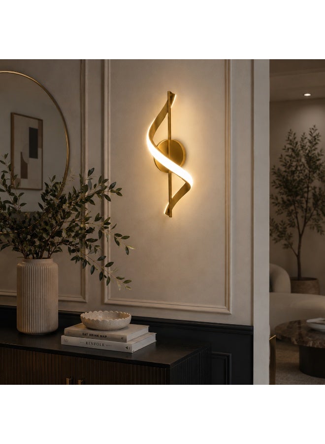 NAGAFA SHOP Modern Gold LED Wall Lamp Decorative Indoor Wall Light Spiral Wall Lamp for Living Room, Bedroom & Hallway - Image 2